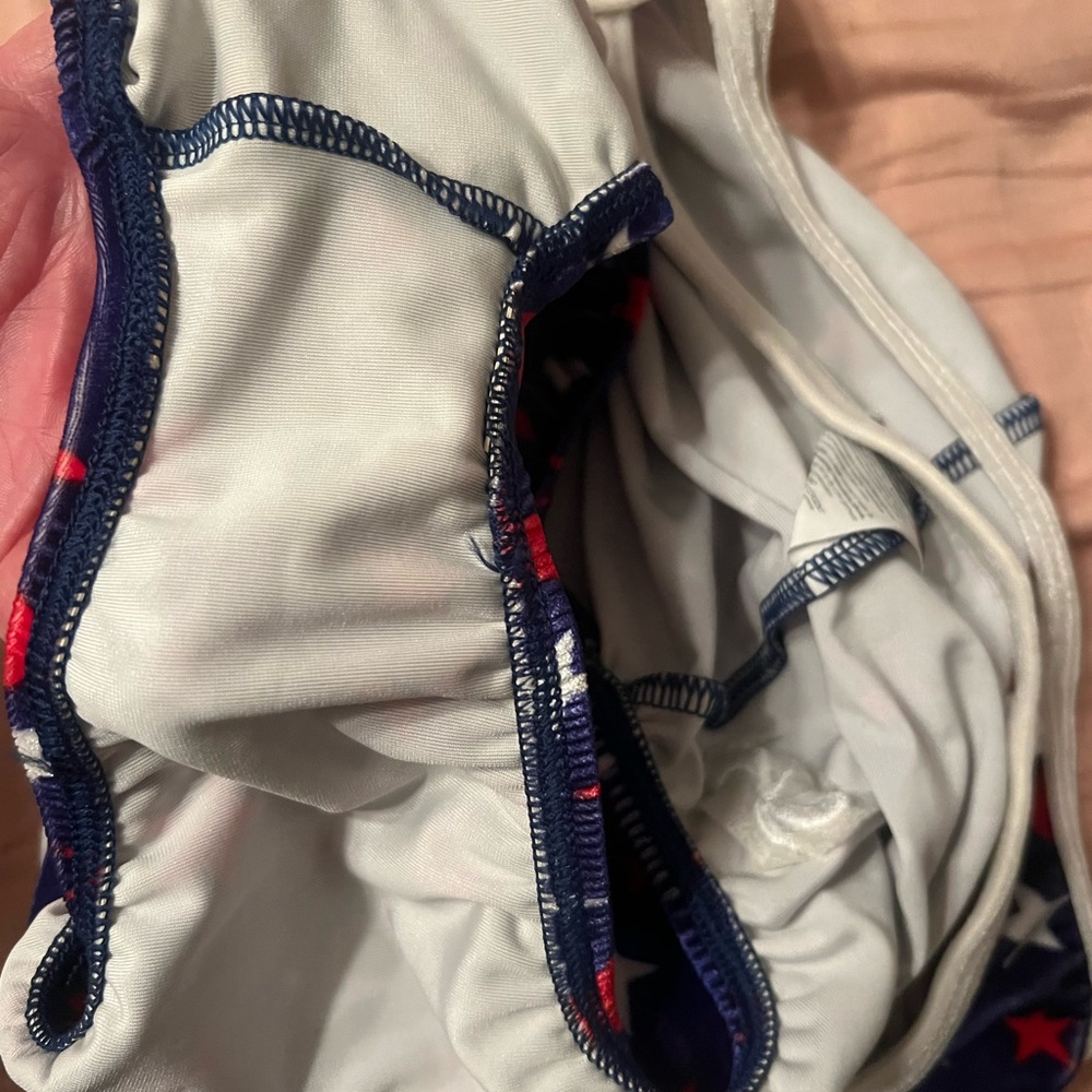 Navy Star Print One-Piece Swimsuit - Red & White Stars - Picture 11 of 16